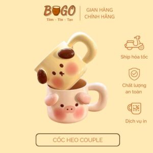 cốc heo couple