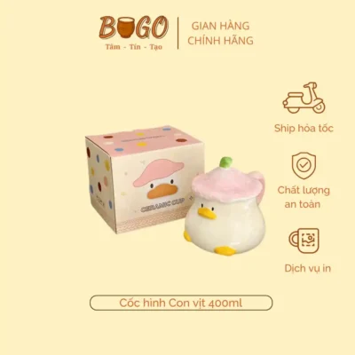 Cốc gốm vịt đội nón