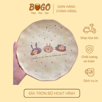đĩa tròn họa tiết hoạt hình