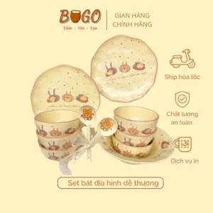 set bát đĩa hoạt hình