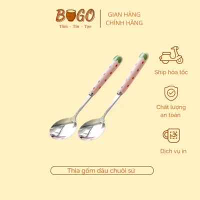 Thìa muống inox dâu hồng