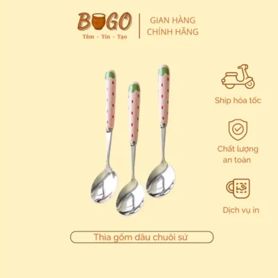Thìa muống inox dâu hồng