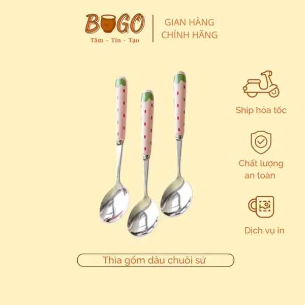 Thìa muống inox dâu hồng