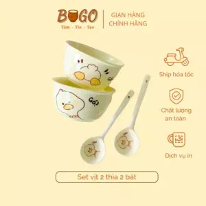 Set bát thìa vịt vàng Bugo