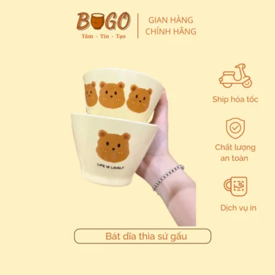 Bát Ăn Cơm Bát Thìa Sứ Dễ Thương Gốm Sứ Chuẩn Đẹp