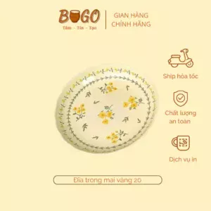đĩa gốm sứ hoa vàng